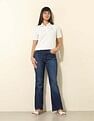 U.S. Polo Assn. Women Boxy Fit Brand Printed Polo Shirt
