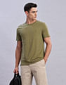 Tommy Hilfiger Mens Green Solid T-Shirt