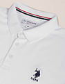 U.S. Polo Assn. Men White Solid Cotton Polo Shirt