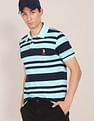 U.S. Polo Assn. Ribbed Collar Striped Polo Shirt