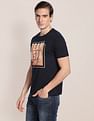 U.S. Polo Assn. Men Navy Brand Printed Cotton T-Shirt
