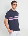 Arrow Sports Horizontal Stripe Cotton Polo Shirt