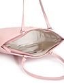 Tommy Hilfiger Solid Pink Pu Tote Bag