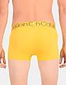 Calvin Klein Underwear Men Yellow Solid Low Rise Stretch Trunks
