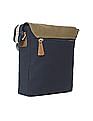U.S. Polo Assn. Blue Colour Block Canvas Sling Bag