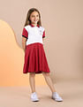 U.S. Polo Assn. Kids Girls Knife Pleat Cotton Dress