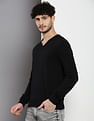 Calvin Klein V-Neck Solid Hallmark Sweater