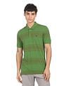 AD by Arvind Cotton Horizontal Striped Polo Shirt