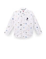 U.S. Polo Assn. Kids Boys Typography Print Dobby Cotton Shirt