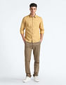Flying Machine Herringbone Weave Motif Print Shirt