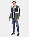 Flying Machine Hooded Colour Block Casual Jacket