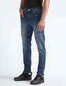 Flying Machine Stone Wash Slash Slim Tapered Fit Jeans