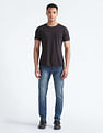 Flying Machine Stone Wash Slash Slim Tapered Fit Jeans