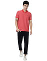 AD by Arvind Vertical Stripe Modern Slim Fit Polo Shirt