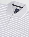 Arrow Horizontal Stripe Pique Polo Shirt