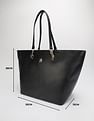 Tommy Hilfiger Solid Black Pu Tote Bag