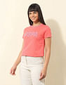 U.S. Polo Assn. Women Regular Fit Brand Printed T-Shirt