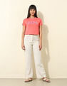 U.S. Polo Assn. Women Regular Fit Brand Printed T-Shirt