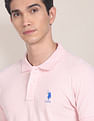 U.S. Polo Assn. Ribbed Collar Heathered Pique Polo Shirt