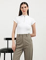 Calvin Klein Jeans Variegated Rib Half Zip Top