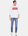 Aeropostale Men White Crew Neck Brand Print Sweatshirt