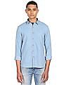 Flying Machine Spread Collar Washed Denim Shirt