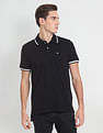 Arrow Sports Tipped Collar Solid Pique Polo Shirt