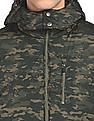 U.S. Polo Assn. Denim Co. Men Olive Long Sleeve Camouflage Print Puffer Jacket