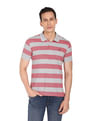 AD by Arvind Cotton Horizontal Stripe Polo Shirt