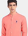 U.S. Polo Assn. Mandarin Collar Solid Casual Shirt