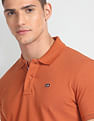 Arrow Sports Ribbed Collar Solid Polo Shirt
