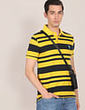 U.S. Polo Assn. Men Yellow Ribbed Collar Pique Polo Shirt