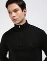 Tommy Hilfiger Cotton Zip Mock Neck Sweater
