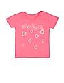 U.S. Polo Assn. Kids Girls Pink Crew Neck Graphic Print T-Shirt