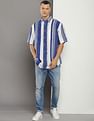 Tommy Hilfiger Hand Painted Stripe Relaxed Fit Linen Shirt