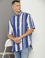 Tommy Hilfiger Hand Painted Stripe Relaxed Fit Linen Shirt