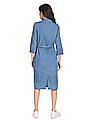 Flying Machine Women Spread Collar Washed Dress