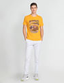U.S. Polo Assn. Denim Co. Men Yellow Cotton Graphic Print T-Shirt