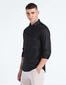 Flying Machine Patterned Jacquard Cotton Shirt