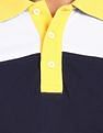 AD by Arvind Cotton Colour Block Polo Shirt
