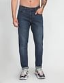 Flying Machine Mid Rise Slash Slim Tapered Jeans