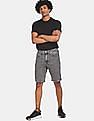 Calvin Klein Men Grey Side Tape Slim Fit Denim Shorts