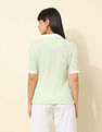 U.S. Polo Assn. Women Regular Fit Textured Polo Shirt