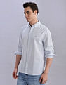 Tommy Hilfiger Striped Regular Fit Plain Woven Shirt