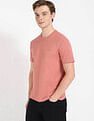 Calvin Klein Jeans Peach Solid T-shirt for Soft Look
