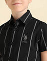U.S. Polo Assn. Kids Boys Vertical Striped Regular Fit Shirt