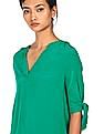 Tommy Hilfiger Women Green Notch Collar Solid Top