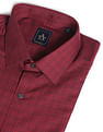 Arrow Men Maroon Outline Check Manhattan Slim Fit Formal Shirt
