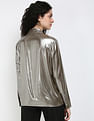 Tommy Hilfiger Gold Lame Pleated Front Shirt