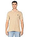 U.S. Polo Assn. Ribbed Collar Printed Polo Shirt